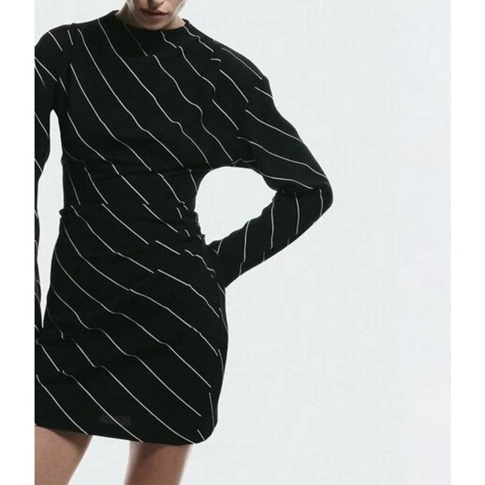 H&M Striped Draped Dress